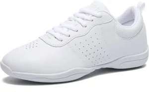 LANDHIKER Cheer Shoes Girls White Dance Shoes Youth Cheerleading Sports Training Athletic Comfortable Shoes Flats Girl