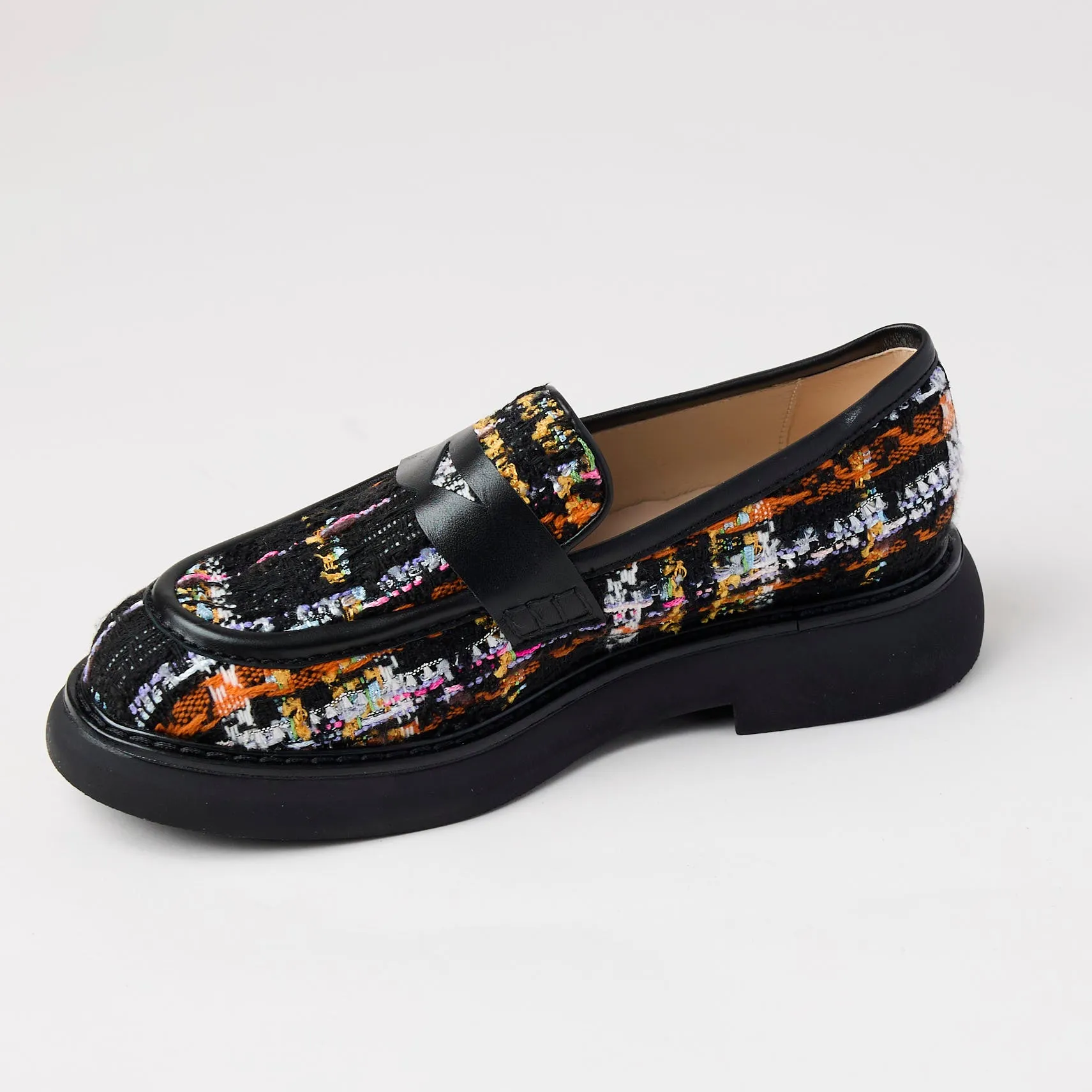 Marian Multi Tweed Covered Leather Loafers