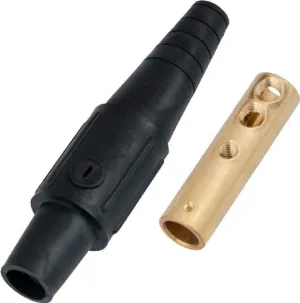Marinco CLS2FB-A CLS Cam Type, Series 16 Inline, Single Pin Connector, 400 Amp, 600 Volt, #6 - #2 AWG, Female - Black (A)