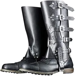 Medieval Halloween Boots Covers Faux Leather Steampunk Legguards Crusaders Pirate Cosplay Costume Accessoires