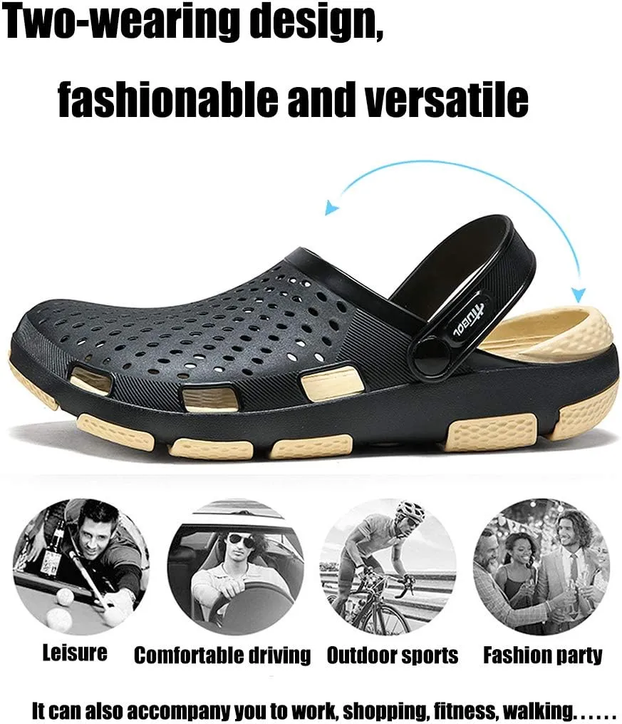 Men's Classic Clogs Garden Shoes Anti-Slip Casual Water Shoe Beach Shower Sandals Summer Slippers