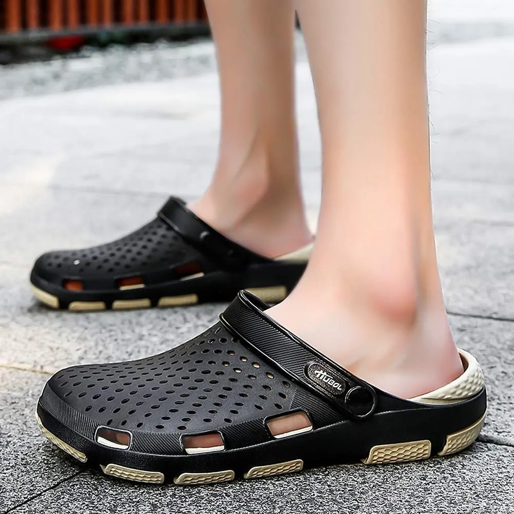 Men's Classic Clogs Garden Shoes Anti-Slip Casual Water Shoe Beach Shower Sandals Summer Slippers