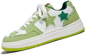 Men's Fashion Star Sneaker Lace Up Sporty Sneakers Comfortable Walking Shoes Casual Skate Shoes Low Top Tennis Shoes