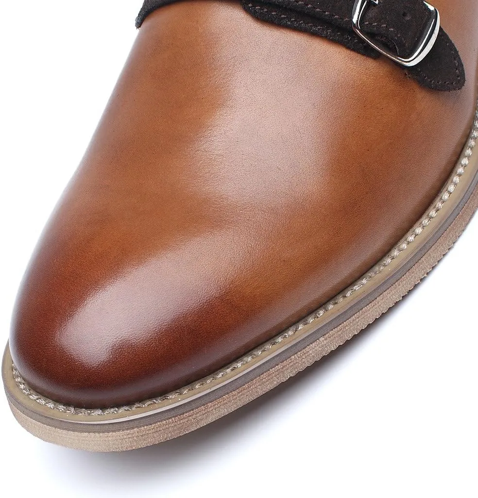 Mens Leather Double Monk Strap Loafer