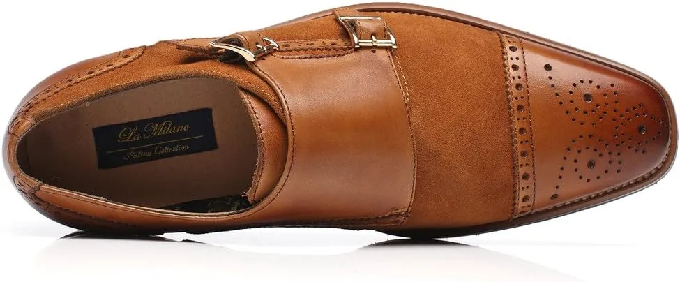 Mens Leather Double Monk Strap Loafer