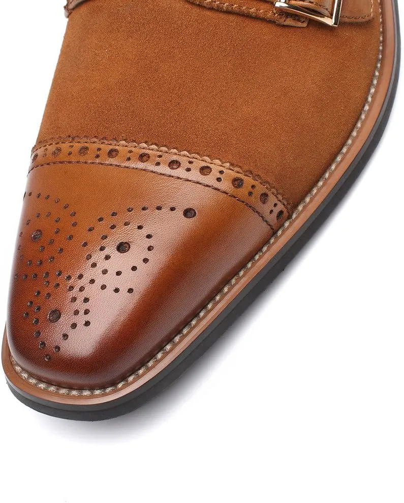 Mens Leather Double Monk Strap Loafer