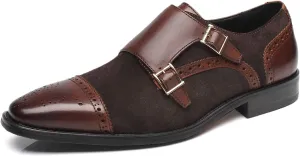 Mens Leather Double Monk Strap Loafer