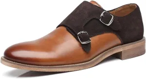 Mens Leather Double Monk Strap Loafer
