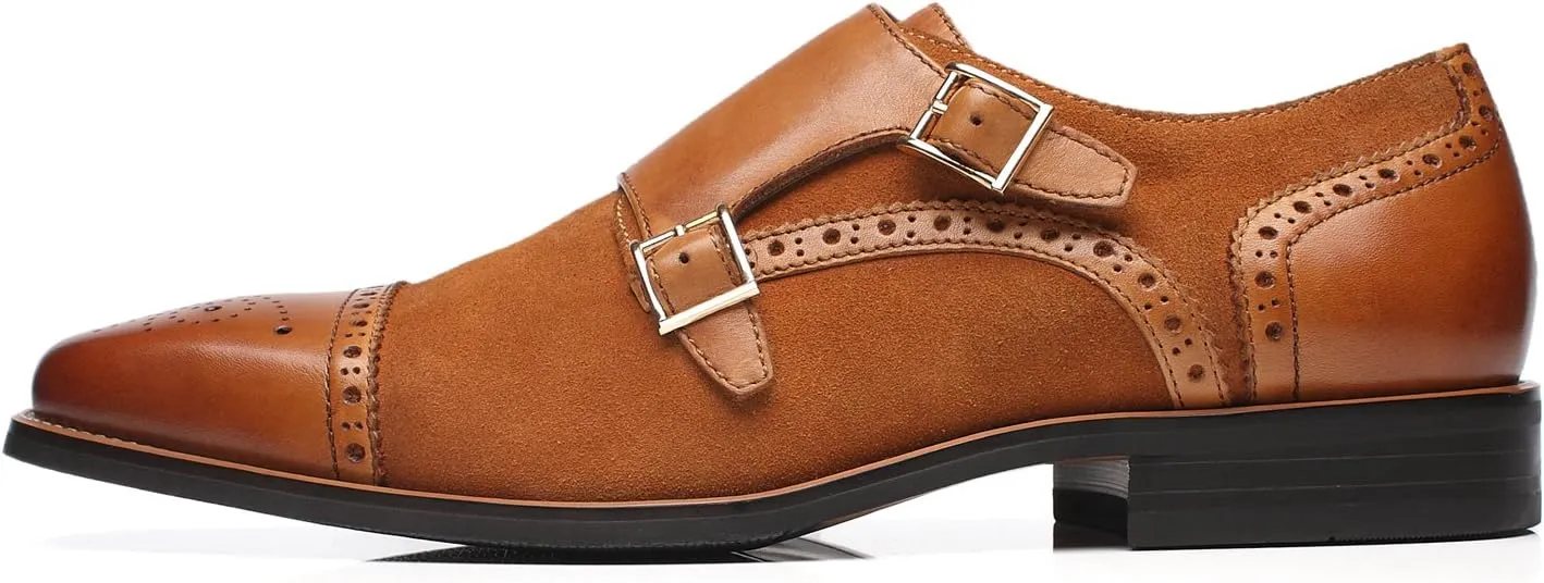 Mens Leather Double Monk Strap Loafer