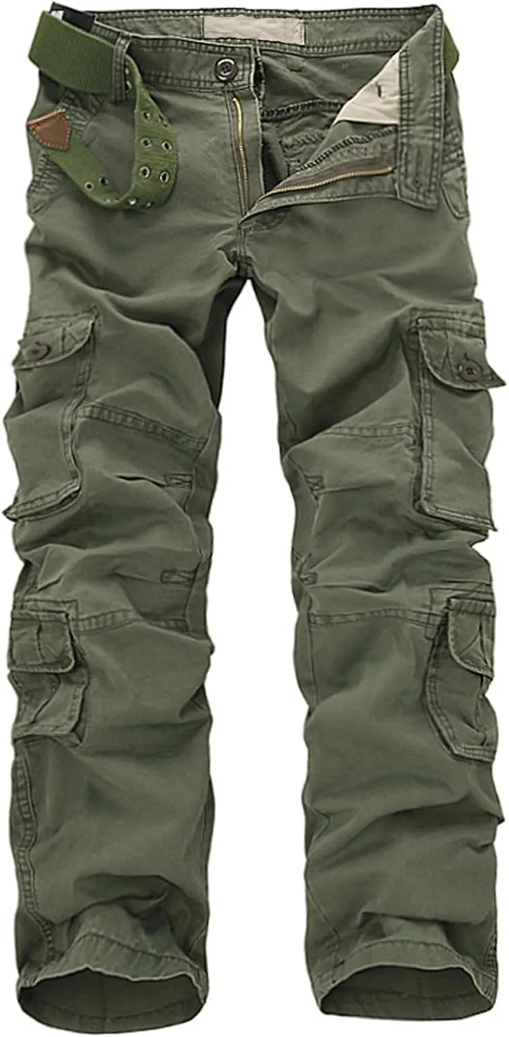 Men's Tactical Elite Cargo Pants Multi Pockets Baggy Pants Frayed Fishing Work Pants Wild Hunting Hiking Pants