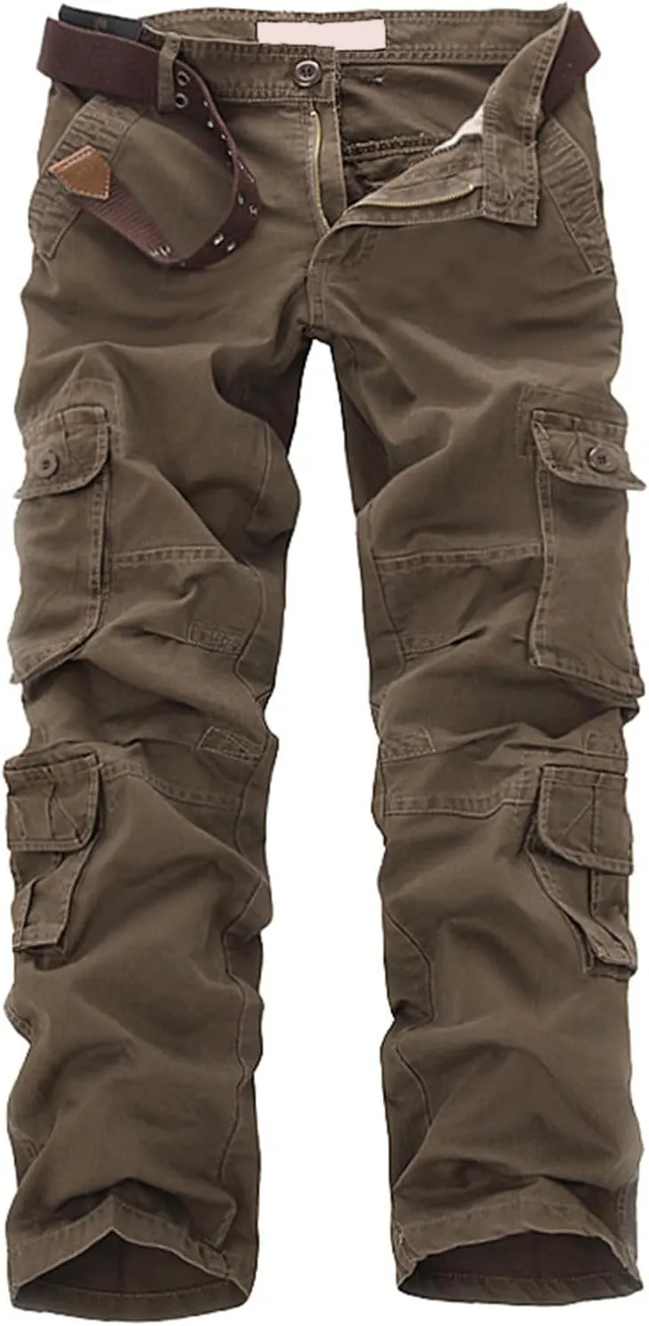 Men's Tactical Elite Cargo Pants Multi Pockets Baggy Pants Frayed Fishing Work Pants Wild Hunting Hiking Pants