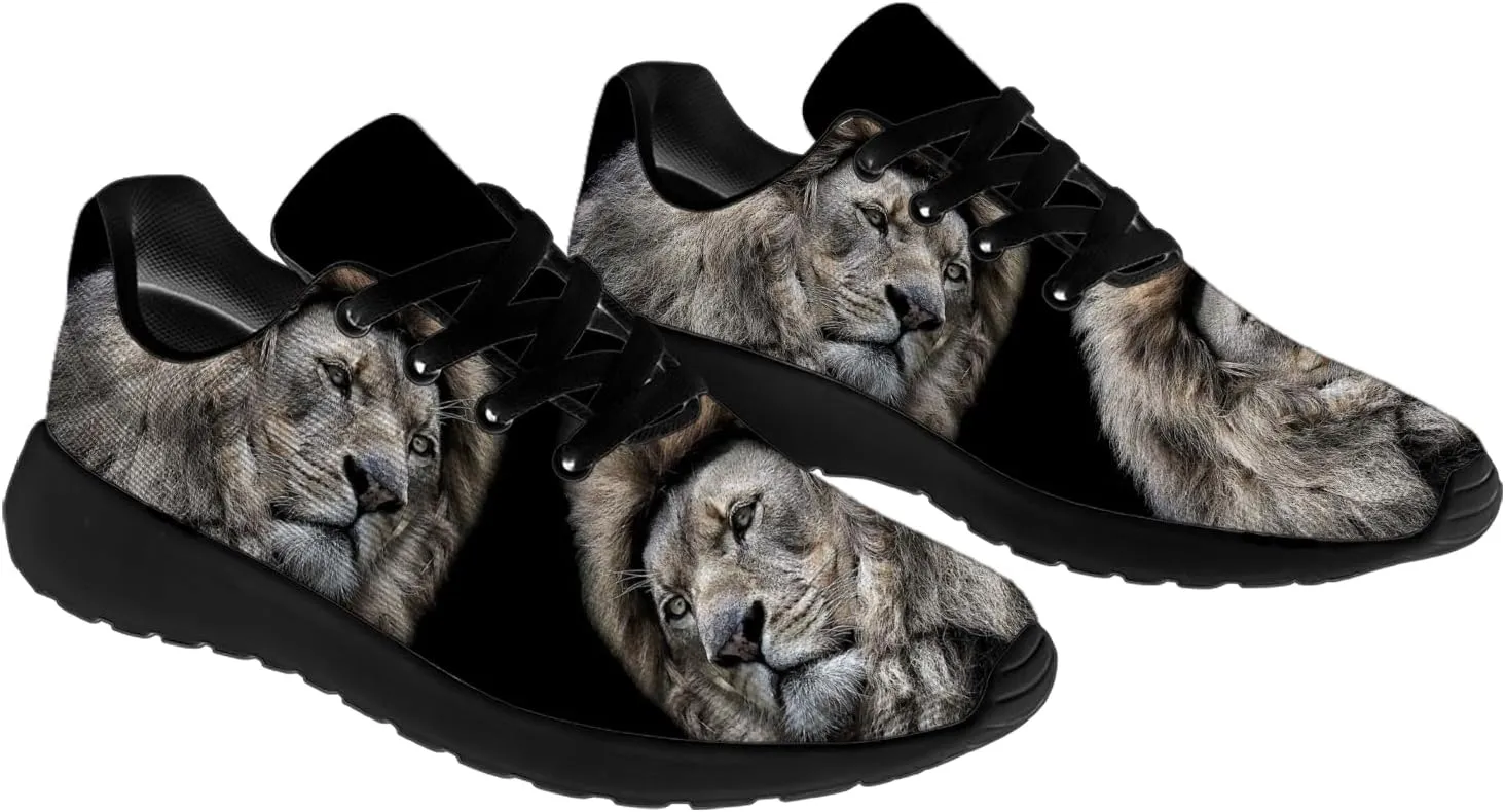 Mens Womens Lion Print Tennis Shoes Comfortable Running Walking Sneakers Gifts for Boyfriend Girlfriend