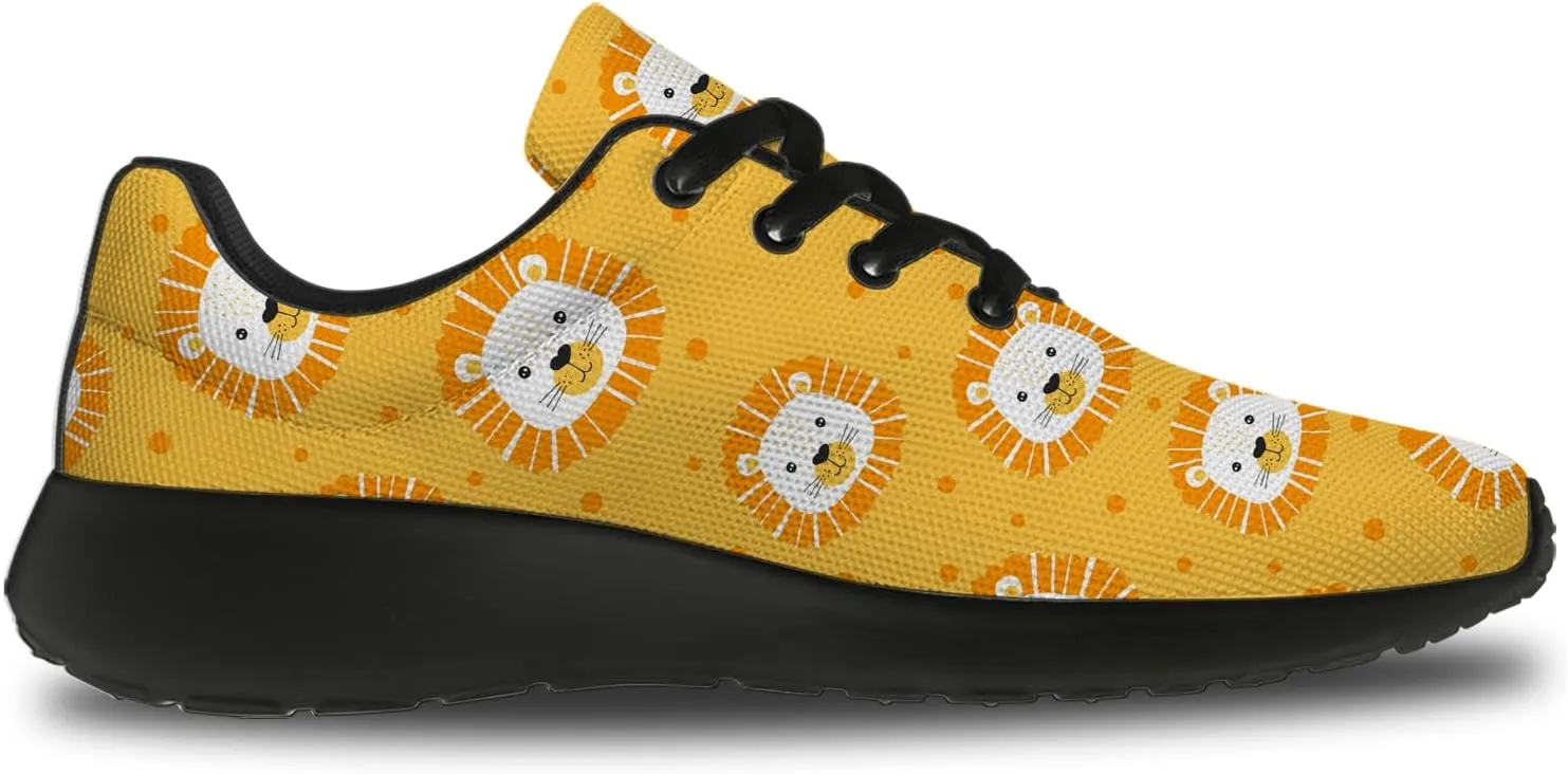 Mens Womens Lion Print Tennis Shoes Comfortable Running Walking Sneakers Gifts for Boyfriend Girlfriend