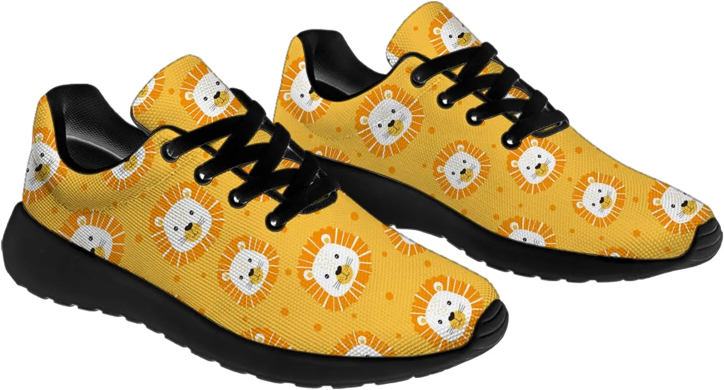 Mens Womens Lion Print Tennis Shoes Comfortable Running Walking Sneakers Gifts for Boyfriend Girlfriend