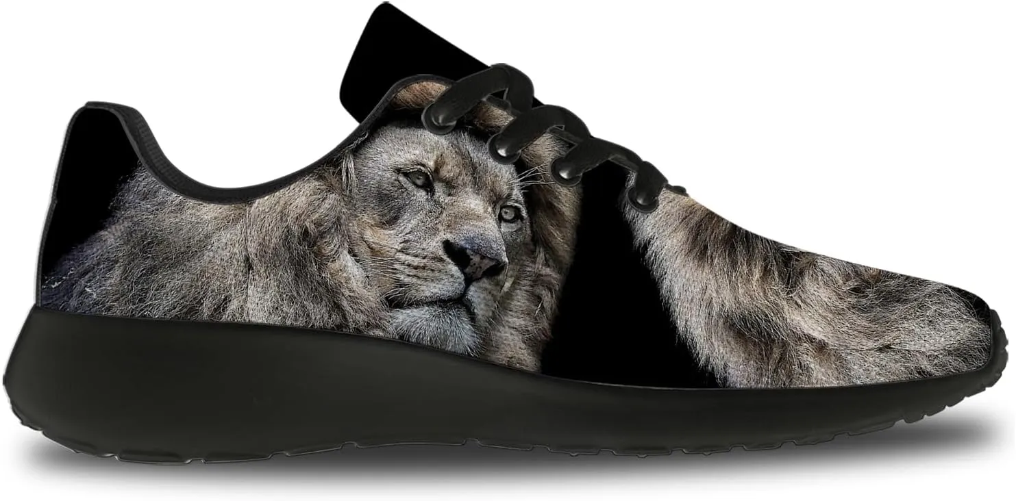 Mens Womens Lion Print Tennis Shoes Comfortable Running Walking Sneakers Gifts for Boyfriend Girlfriend
