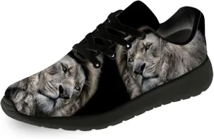 Mens Womens Lion Print Tennis Shoes Comfortable Running Walking Sneakers Gifts for Boyfriend Girlfriend