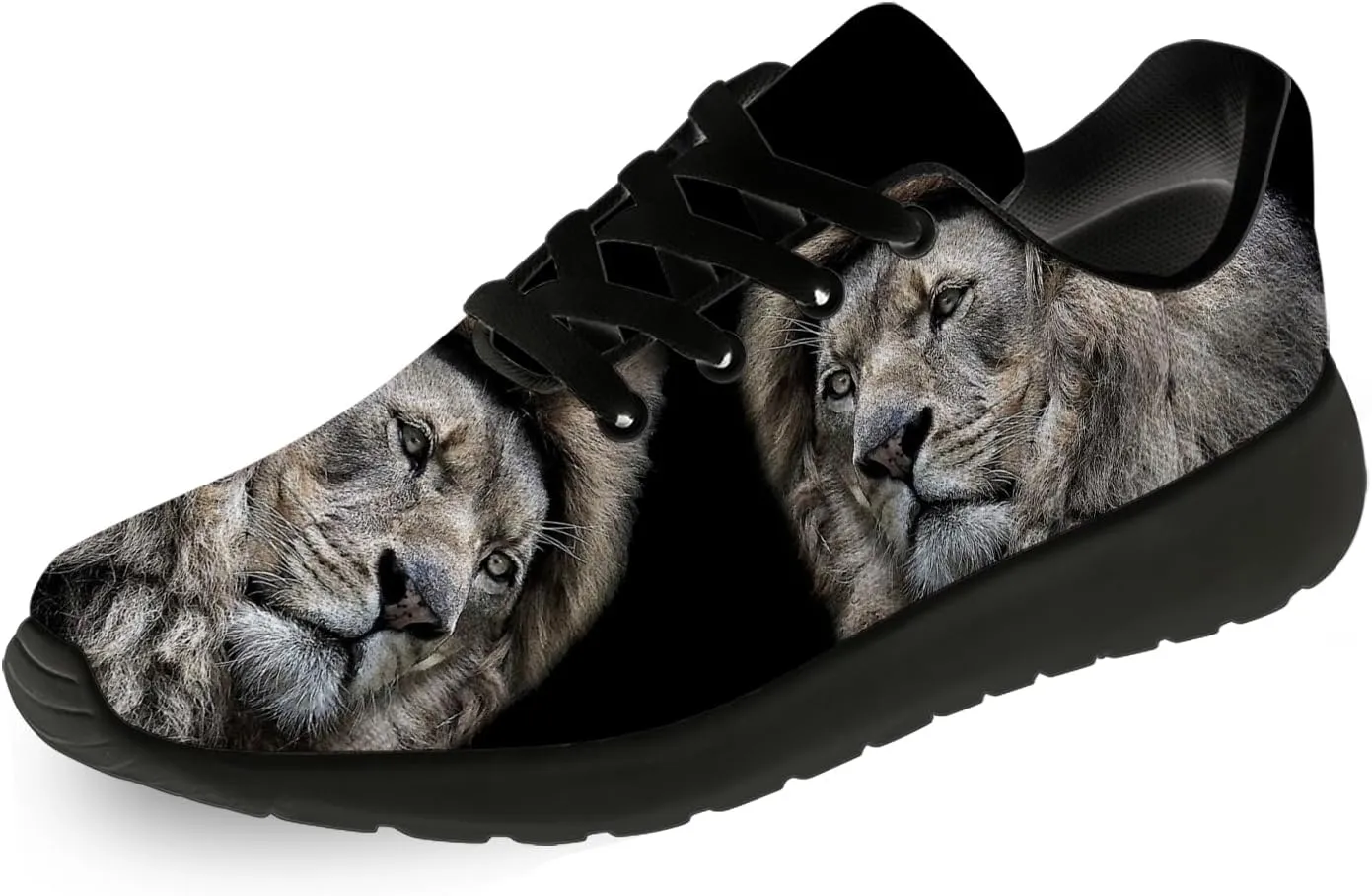 Mens Womens Lion Print Tennis Shoes Comfortable Running Walking Sneakers Gifts for Boyfriend Girlfriend