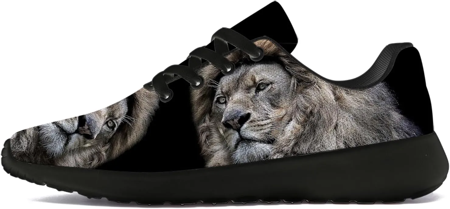 Mens Womens Lion Print Tennis Shoes Comfortable Running Walking Sneakers Gifts for Boyfriend Girlfriend