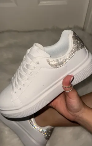 Mia Embellished Sneaker - White