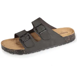 Mules sandales Homme double bride Gris