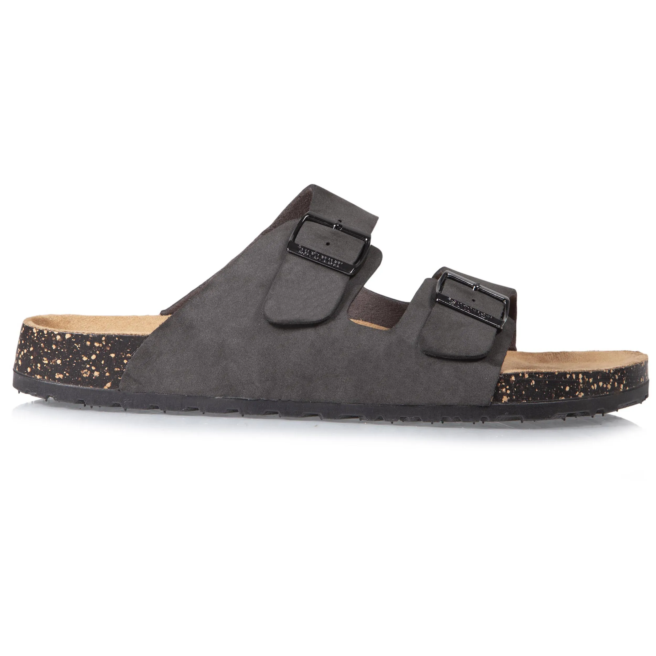 Mules sandales Homme double bride Gris