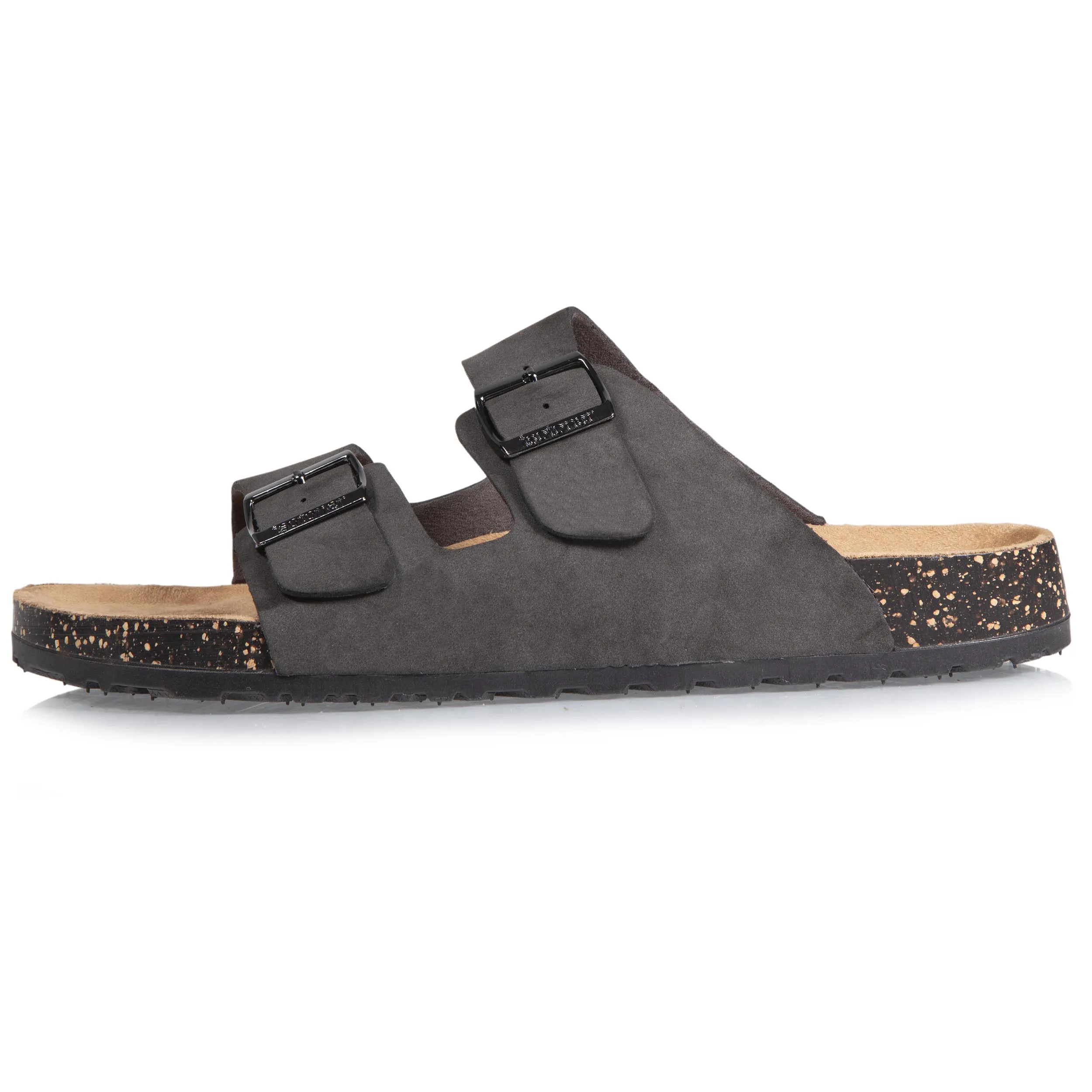 Mules sandales Homme double bride Gris
