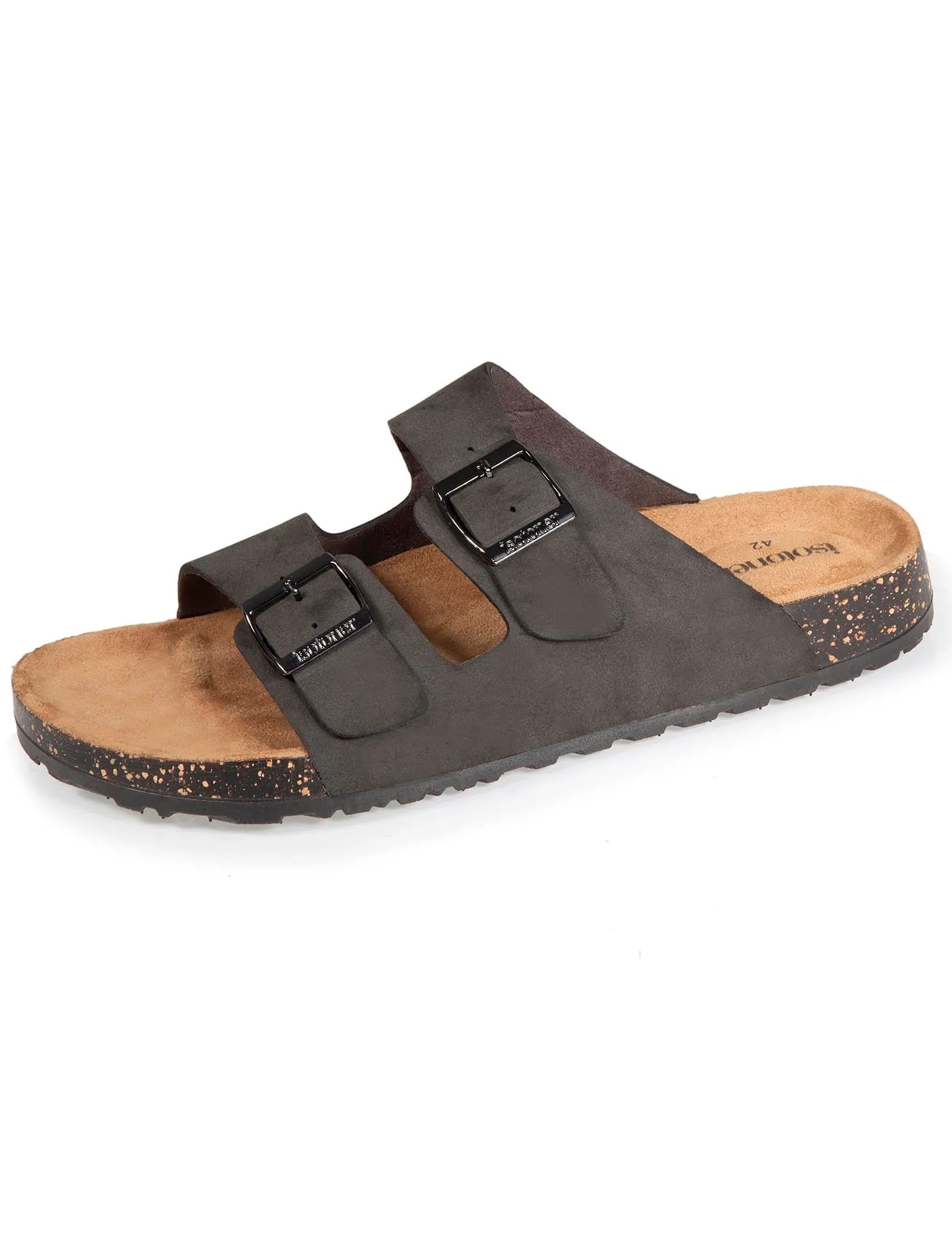 Mules sandales Homme double bride Gris