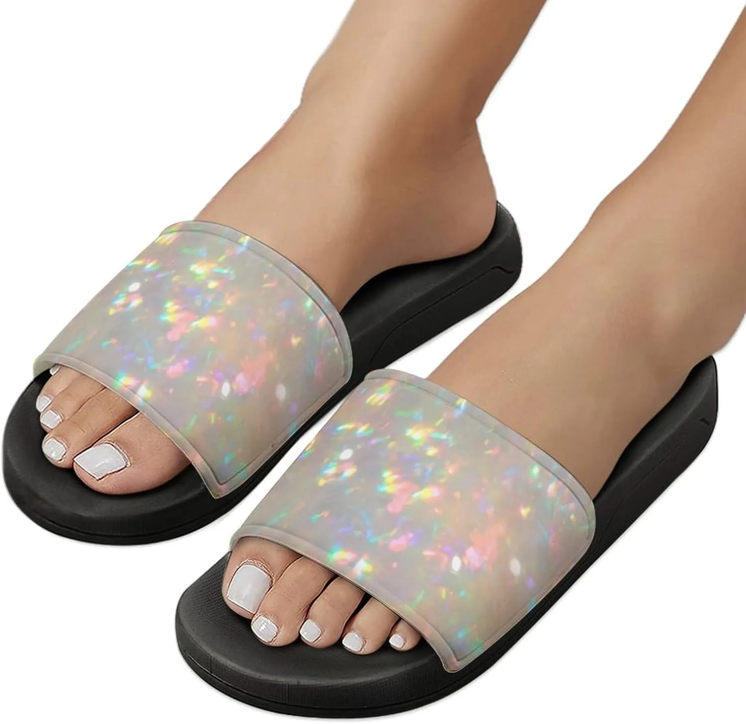 Opal Stone Photo Slippers for Women Rubber Slides Womens Sandal Slippers