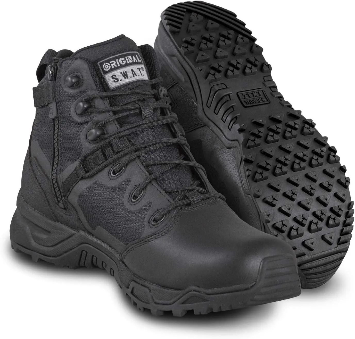 Original S.W.A.T. Alpha Fury 6" Side Zip Leather Toe