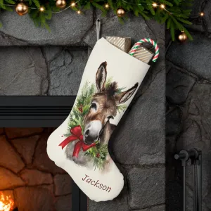 Personalized Christmas Mule Stocking, XL Holiday Stocking