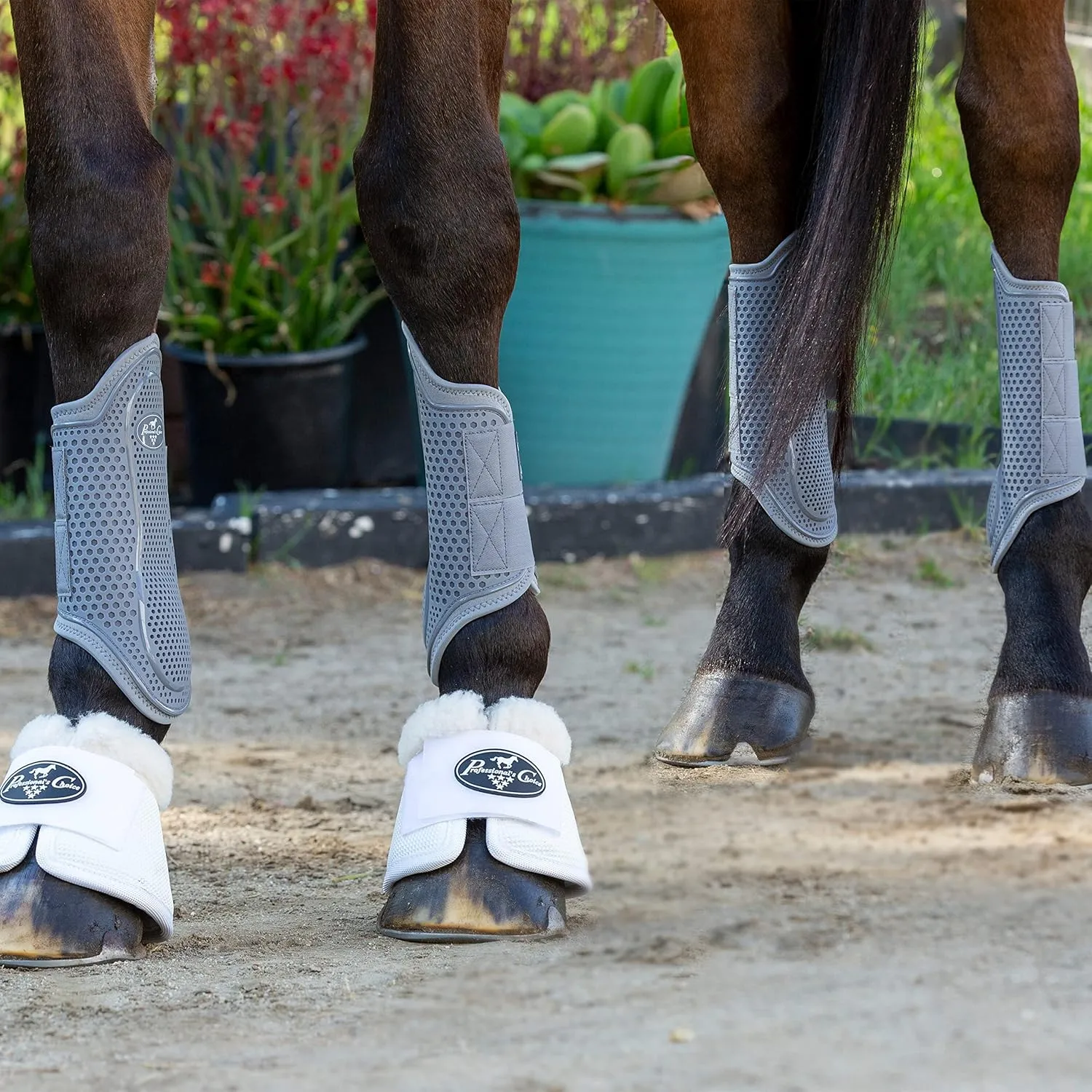 Professional's Choice Pro Performance Hybrid Splint Boot | Durable Pro Mesh Outer Layer | Integrated Strike Area | Exercise or Turnout | Waterproof | Front or Hind Legs | Medium and Large