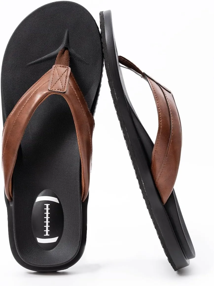 QIGEGE Flip Flop For Men with Arch Support Ultra Soft Cushion Footbed Slip On Lightweight Comfortable Thick Yoga Mat Thong Sandals Beach Thong Slides