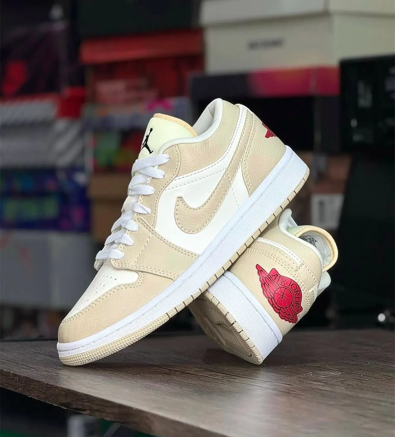 "Nike Air Jordan 1 Low SE Sail Rattan University Red – Classic Comfort, Bold Style!"