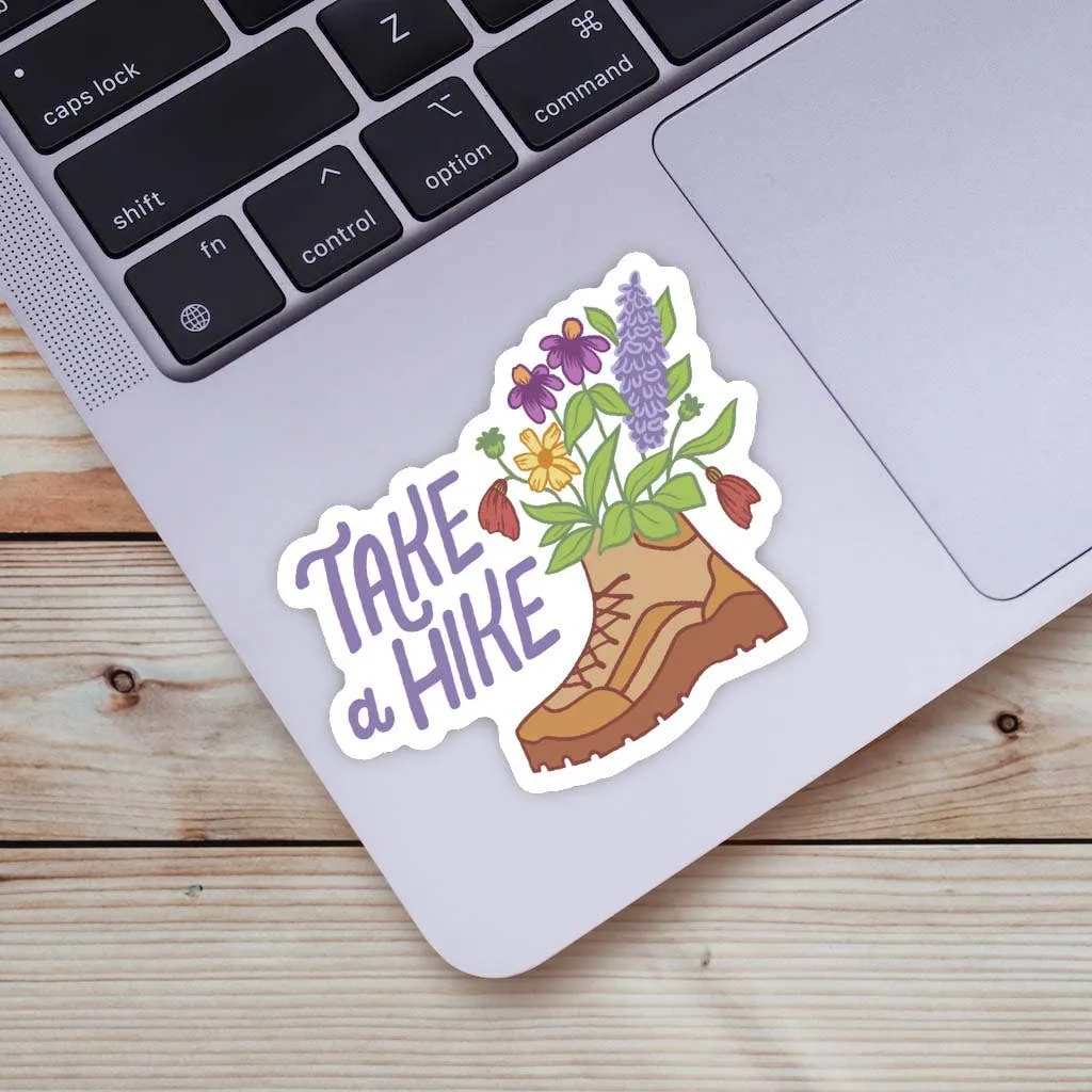 "Take A Hike" Hiking Boots Sticker