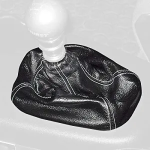 RedlineGoods Shift Boot Compatible with Saturn ION 2003-07. Tailor Made - not Universal. Genuine top-Grade Italian Black Suede (Alcantara) with Silver Thread