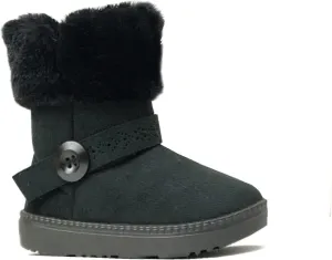 REDVOLUTION Kids Boots Toddler Girls Cute Butterfly Bow | PomPom PU leather Boot (Toddler/Small Kid)