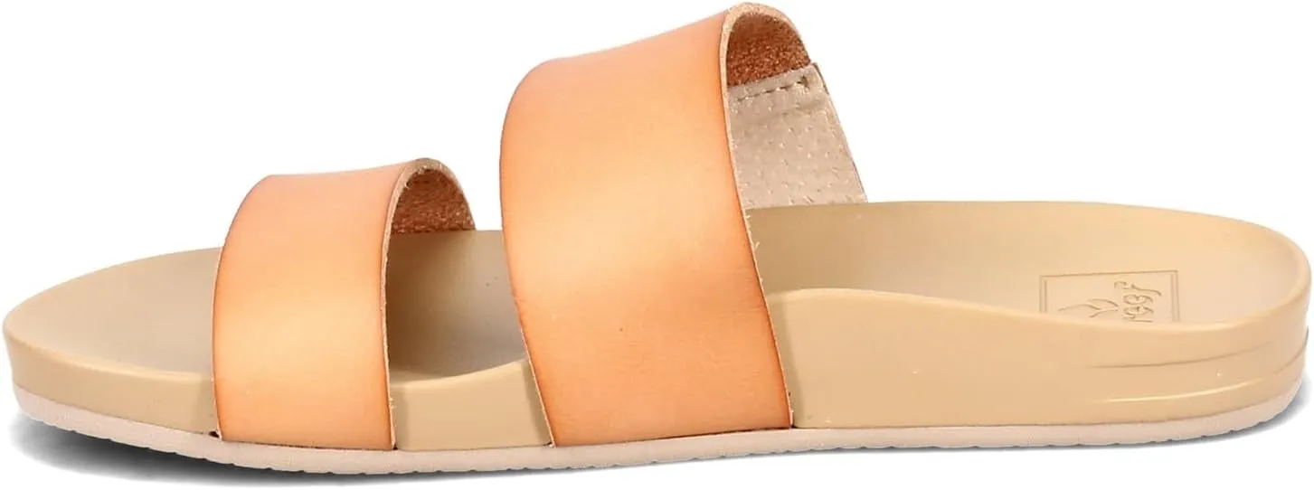 Reef Women's Cushion Vista Fashion Slide Sandal, Vegan Leather Strap, Soft Footbed