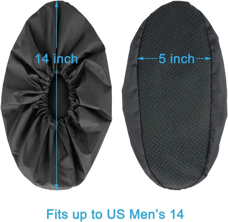 Reusable Boot & Shoe Covers Water Resistant Non Skid and Washable for Real Estate Contractors to Keep Floors Carpets Footwear and Rooms Clean - 2 Pairs (Extra Large, Black)