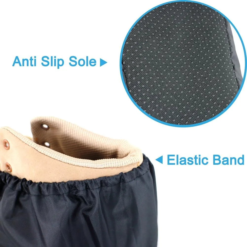 Reusable Boot & Shoe Covers Water Resistant Non Skid and Washable for Real Estate Contractors to Keep Floors Carpets Footwear and Rooms Clean - 2 Pairs (Extra Large, Black)