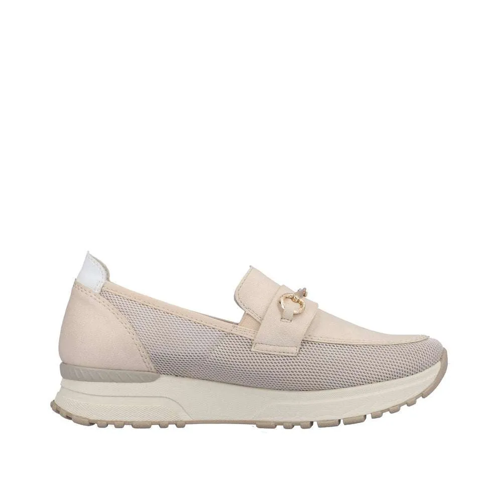 Rieker Wide Fit Mini-Wedge Loafer|N745560WHT