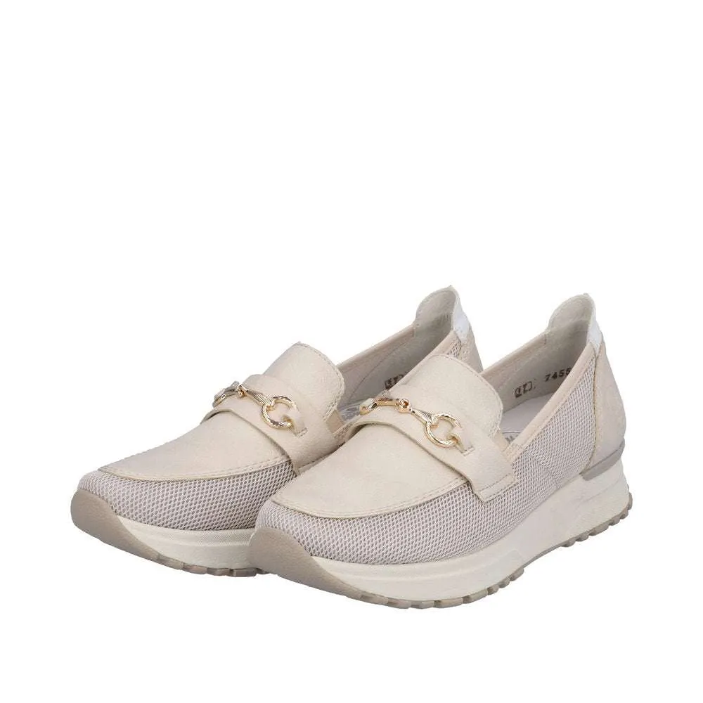 Rieker Wide Fit Mini-Wedge Loafer|N745560WHT