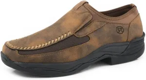 ROPER Mens Vintage Tan Faux Leather Colt Loafer Shoes