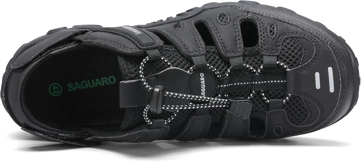 SAGUARO Men's Sport Sandals Adjustable Strap Closed Toe Outdoor Hiking Sandal Beach Water Shoes