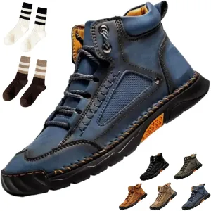 Sawbehind Mens Boots, Sawbehind Men's Comfortable Handmade Leather Boots, Waterproof, Non-slip, Arch Support
