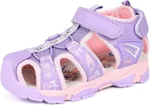 seannel Kids Athletic Sandals Boys and Girls Outdoor Hiking Sports Closed-Toe Sandal Pool Beach Shoes Summer Water shoes