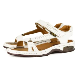 Sjava x Omega Collab : Leather Sandal in White Soft Saddle