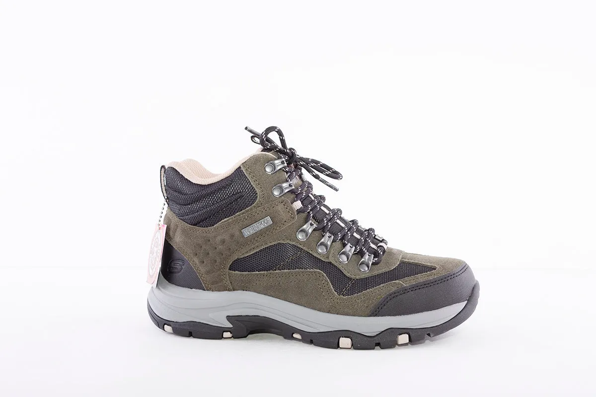 SKECHERS - 167008 TREGO BASE CAMP LACED HIKING TRAIL BOOT - OLIVE/BLACK