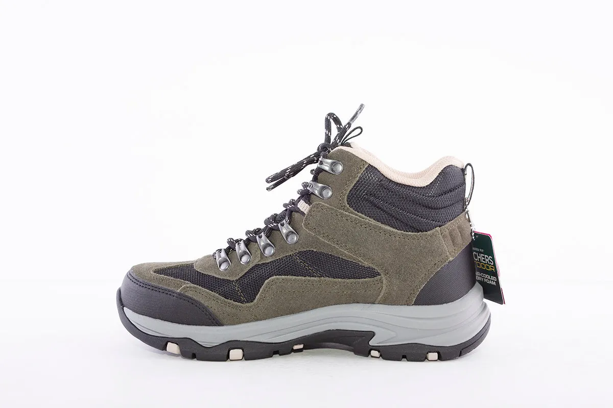 SKECHERS - 167008 TREGO BASE CAMP LACED HIKING TRAIL BOOT - OLIVE/BLACK