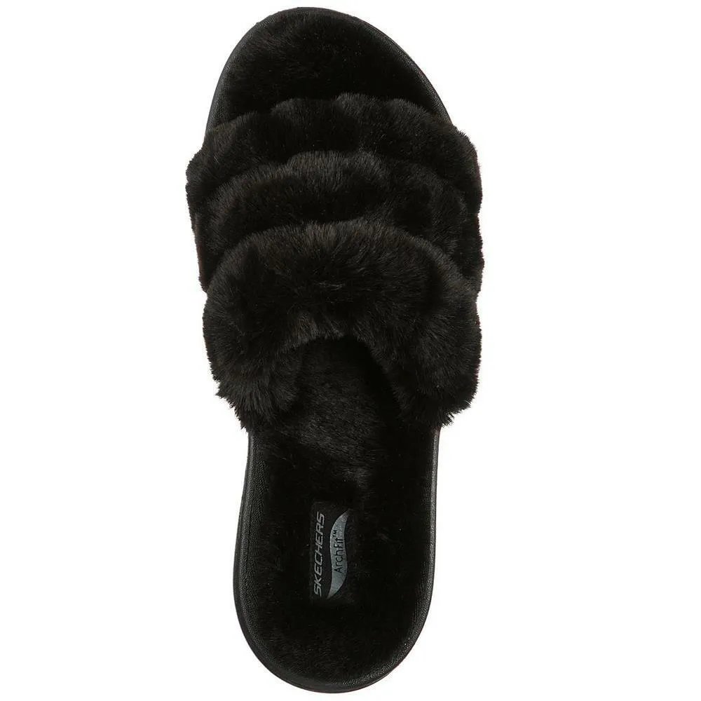 Skechers Arch Fit Lounge Unwind Black Mule Slippers 175105/BBK