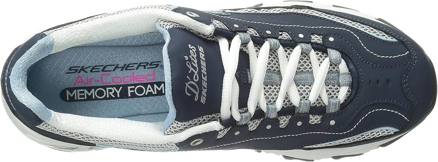 Skechers Women's D'Lites-Life Saver Memory Foam Lace-up Sneaker